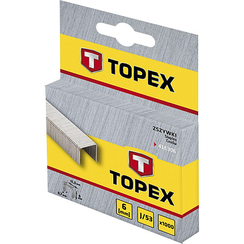 Скоби TOPEX, тип J, 8мм, 1000шт