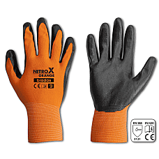 Рукавички захисні NITROX ORANGE нітрил, розмір 9, RWNO9