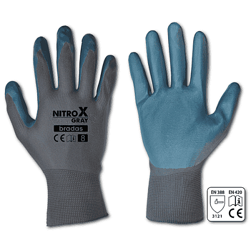 Перчатки защитные NITROX GRAY нитрил, размер 10, RWNGY10
