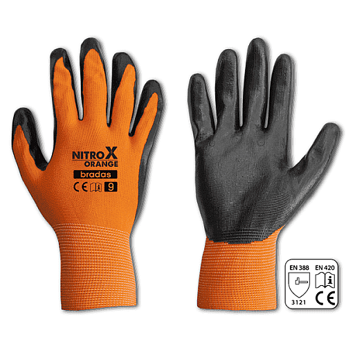 Перчатки защитные NITROX ORANGE нитрил, размер 8, RWNO8