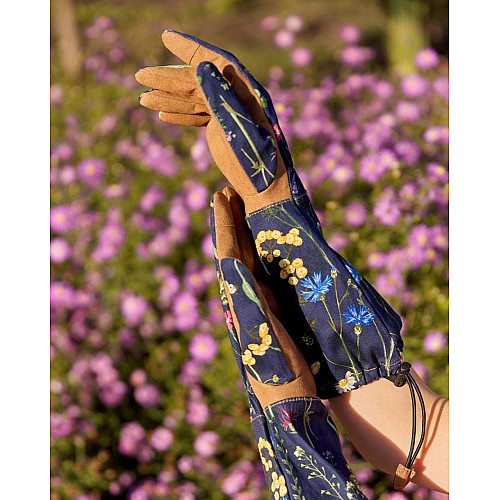 Перчатки садовые FLORAL HC с длинным манжетом, хлопок, кожа и полиэстер, размер S/8