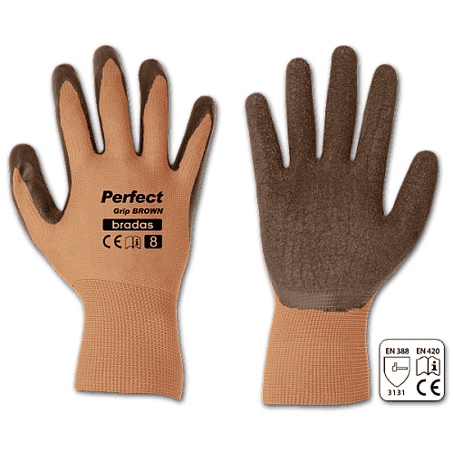 Перчатки защитные PERFECT GRIP BROWN латекс, размер 10, RWPGBR10