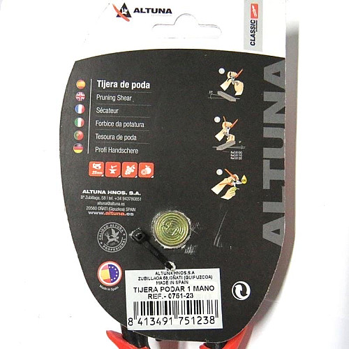 Секатор Altuna 0751-23.A кованый обводной