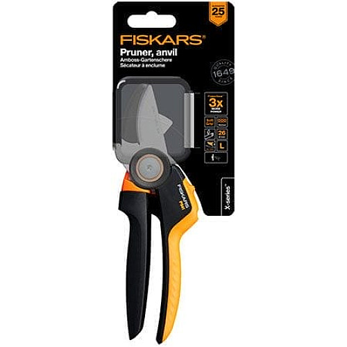Секатор Fiskars Xseries PowerGear P941 L з ковадлом (1057174)