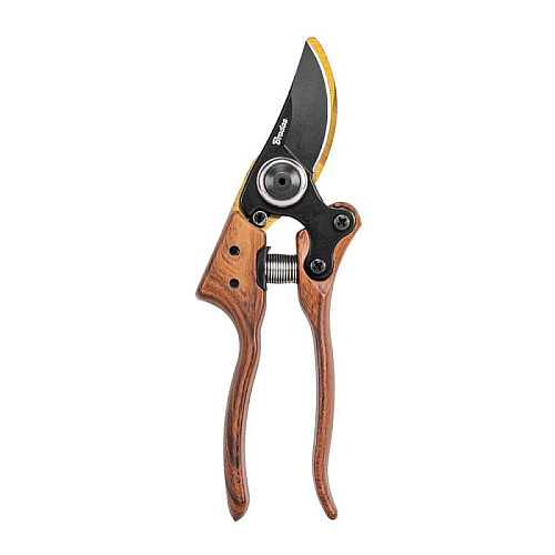 Секатор садовый, обводное лезвие из стали SK5, V-SERIES, TITANIUM & WOOD, KT-V1039