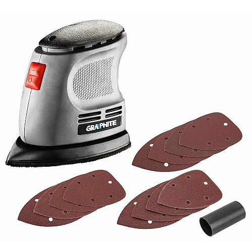 Шлифмашина вибрационная GRAPHITE Delta 105Вт платформа 140х140х97 24000кол·мин 0.87кг
