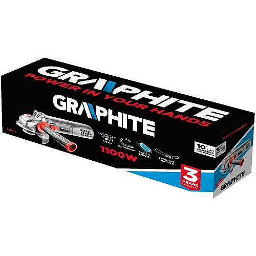 Шліфмашина кутова GRAPHITE 125мм 1100Вт 11000об·хв 2.7кг