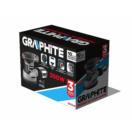 Шлифмашина эксцентриковая GRAPHITE 300Вт 125мм 7000-13000об/мин орбита 1мм 1.21кг