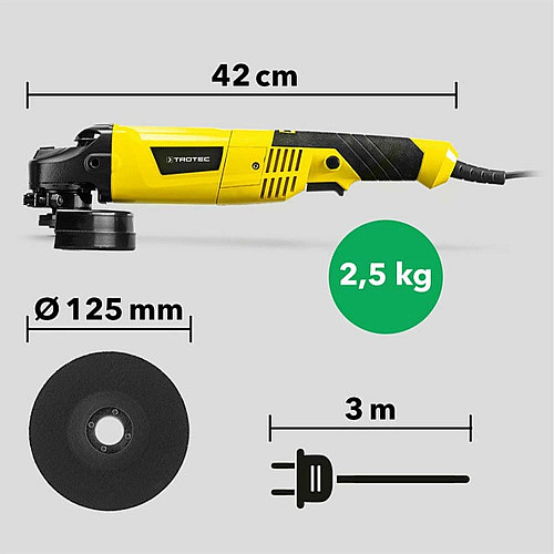Кутова шліфмашина Trotec PAGS 10-125 + кейс (4440000005)