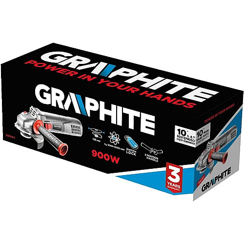 Шліфмашина кутова GRAPHITE 125мм 900Вт 12000об·хв 1.8кг