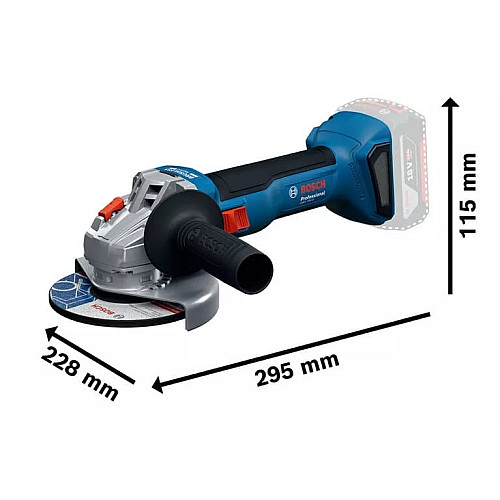 Шліфмашина кутова акумуляторна Bosch GWS 18V-8 125мм 18В 2x4А·год 0-11000об·хв 1.7кг кейс ЗП GAL 18V-40