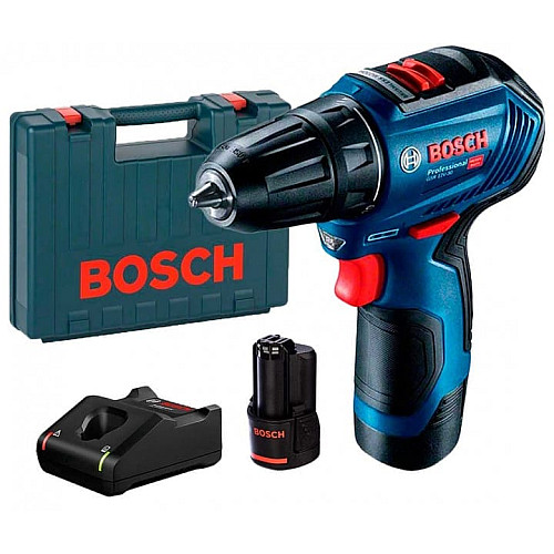 Шуруповерт-дрель аккумуляторная Bosch GSR 12V-30 безщеточная 12В 2x2.0А·час 30Нм 420·1600об·мин 0.78кг кейс