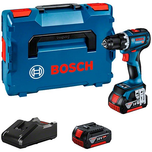 Шуруповерт-дрель ударная аккумуляторная Bosch GSR 18V-90 C 18В 2х5А·час 36-64Нм 0-2100об·мин кейс 1.1кг