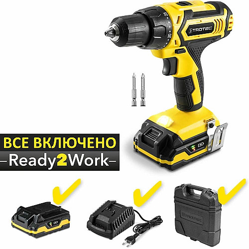 Дрель-шуруповерт аккумуляторный Trotec PSCS 11-20V + кейс (4410000302)