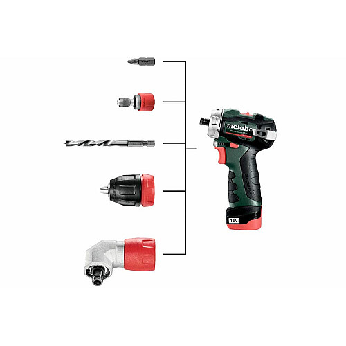 Шуруповерт-дрель аккумуляторная Metabo PowerMaxx BS BL Q 12В 2х2.0А·час 20·38Нм кейс 0-400·0-1500об·мин 0.8кг