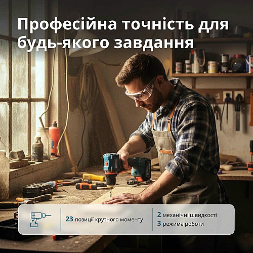 Шуруповерт-дрель ударная аккумуляторная Konner&Sohnen KS ID20V-60 KIT 74 18В 1х2А·час 60Нм 0-450·0-1900об/мин LED-свет ЗУ набор сверл и бит 74шт кейс 4.3кг
