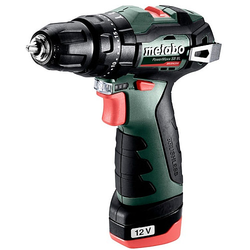 Шуруповерт-дрель аккумуляторная Metabo PowerMaxx SB BL 12В 2х2А·час 20·38Нм 0-400·0-1500об/мин 0.8кг