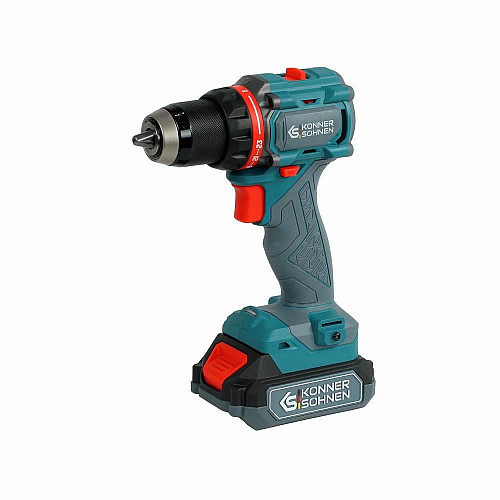 Шуруповерт-дрель ударная аккумуляторная Konner&Sohnen KS ID20V-60 KIT 74 18В 1х2А·час 60Нм 0-450·0-1900об/мин LED-свет ЗУ набор сверл и бит 74шт кейс 4.3кг