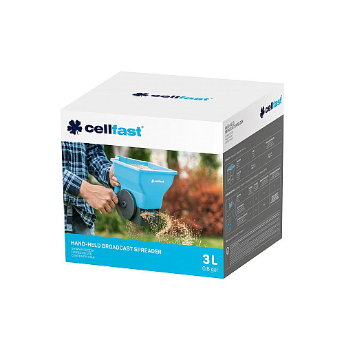Сівалка Cellfast розкид до 3.6м гранули до 10мм контейнер 3л