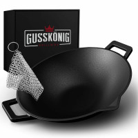 Чавунна пательня WOK Gusskönig 36 см + очищувач