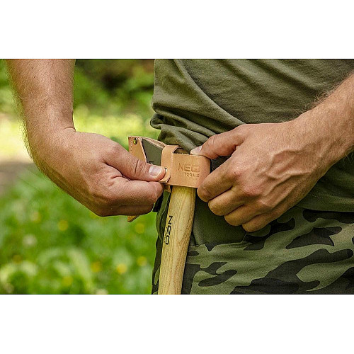 Топор универсальный Neo Tools Bushcraft рукоятки ясень 34.5см 400г кожаный чехол
