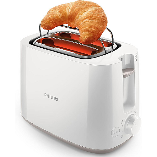 Тостер Philips Daily Collection 830Вт, пластик, білий
