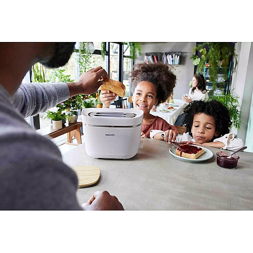 Тостер Philips Series Eco Conscious Edition 830Вт, кришка від пилу, пластик, білий