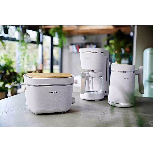 Тостер Philips Series Eco Conscious Edition 830Вт, кришка від пилу, пластик, білий