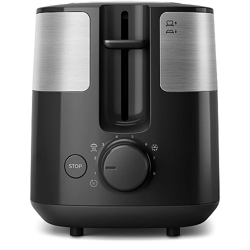 Тостер Philips Daily Collection 830Вт, метал/пластик, чорний