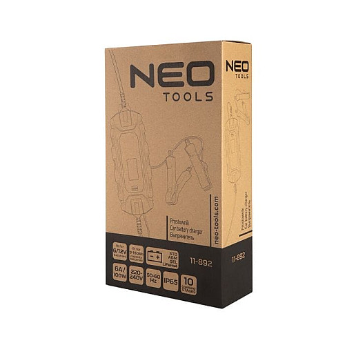 Зарядний пристрій Neo Tools, 6А/100Вт, 3-150А·год, для STD/AGM/GEL/LiFePO4