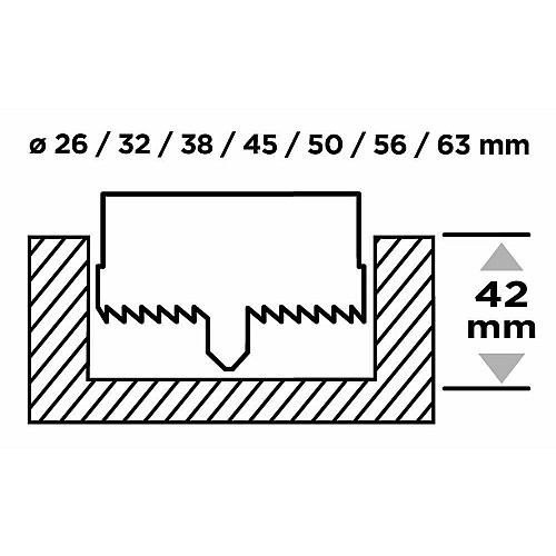 Коронки по дереву GRAPHITE загартовані зубці 26-63х50мм 7шт