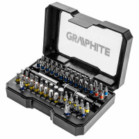 Биты GRAPHITE, набор 60шт, магнитные удлинители 2шт, SL, PH, PZ, H, TX, TT, 25мм, кейс
