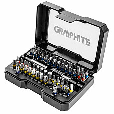 Біти GRAPHITE, набір 60шт, магнітні подовжувачі 2шт, SL,PH,PZ,H,TX,TT, 25мм, кейс
