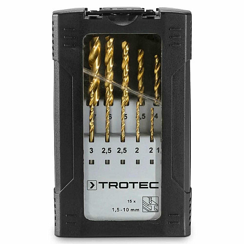 Набор сверл по металлу Trotec 15 pieces HSS Metal Drill Set (6200001131)