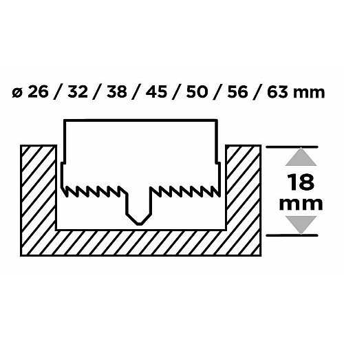 Коронки по дереву GRAPHITE загартовані зубці 26-63х25мм 7шт