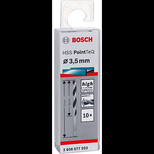 Свердло по металу Bosch HSS-PointTeQ, 3.5х39х70мм, 10шт