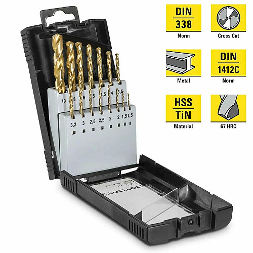 Набор сверл по металлу Trotec 15 pieces HSS Metal Drill Set (6200001131)