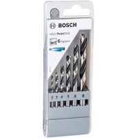 Набір свердел по металу Bosch HSS-PointTeQ, 6шт, 2-8мм, кейс