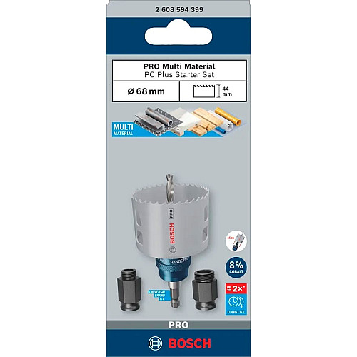 Набор коронок стартовый Bosch Professional Multi Material Power Change Plus 68мм 3шт