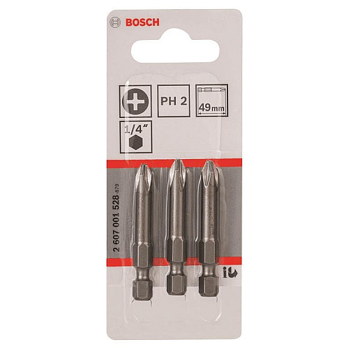 Биты Bosch Extra-Hart PH2, 49мм, 3шт