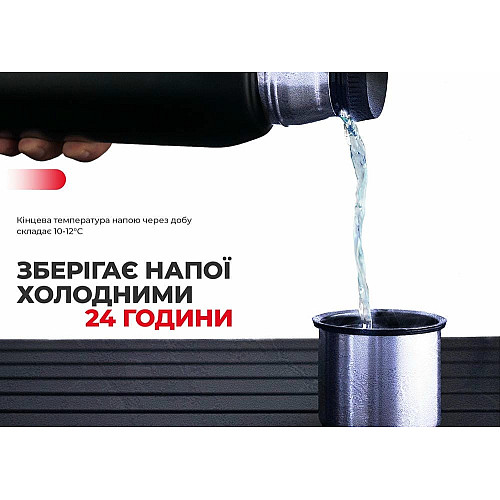 Термос Naturehike Q-9H NH19SJ010, 304 сталь, 1.0 л, черный