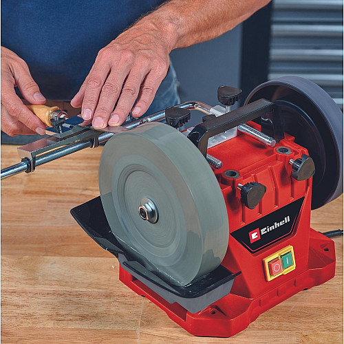 Станок влажной заточки Einhell TC-WG 200 125Вт диск 200х32мм кожаный диск 180х30мм 110об/мин 7.33кг