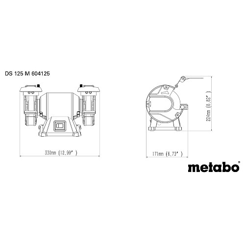 Станок заточный Metabo DS 125 M 200Вт круг 125х20мм 2980об/мин 6.7кг