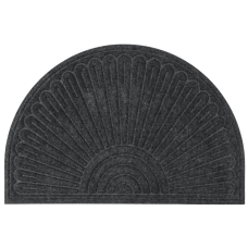 Килимок придверний MultyHome Halfmoon Contours, темно-сірий, напівкруг, 60x 90cm