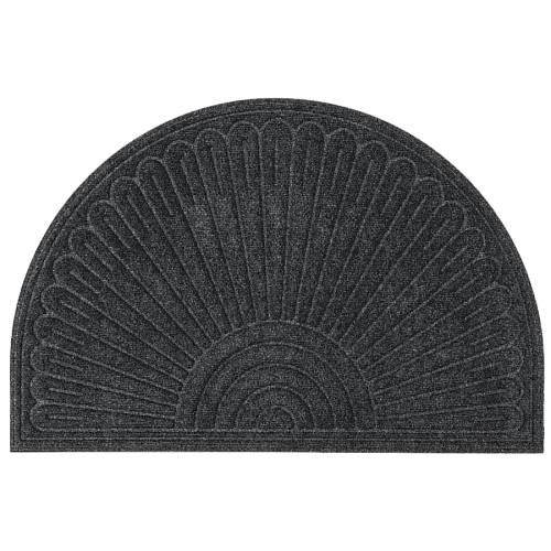 Коврик придверный MultyHome Halfmoon Contours, темно-серый, полукруг, 60x90cm