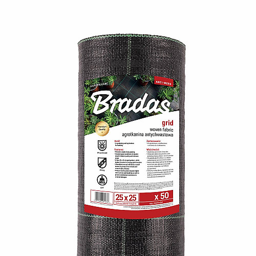 Агроткань против сорняка, GRID 25, BLACK, 130 гр/м², 2,1 x 50м, ATGDBK13021050