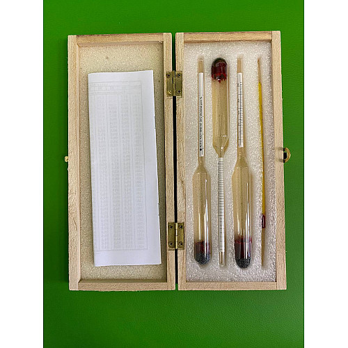 Набір ареометрів (спиртометром) АСП-3 у дерев'яній коробці