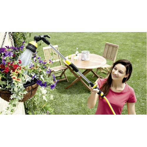 Зрошувач ручний Karcher Premium, штанга телескопічна, душ садовий, 6 режимів, поворотна основа