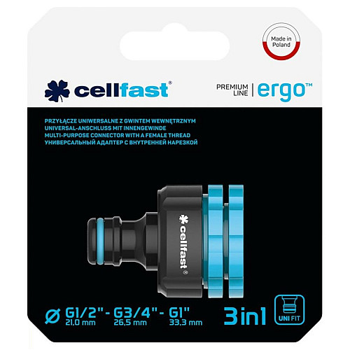 Конектор для крана Cellfast ERGO 1/2, 3/4, 1' з внутрішнім різьбленням (блістер)