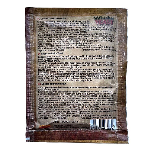 Дріжджі COOBRA WHISKY YEAST 72 г
